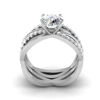 Women's Vintage Solitaire Pave Twister Diamond Ring