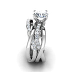Women's Vintage Solitaire Pave Twister Diamond Ring