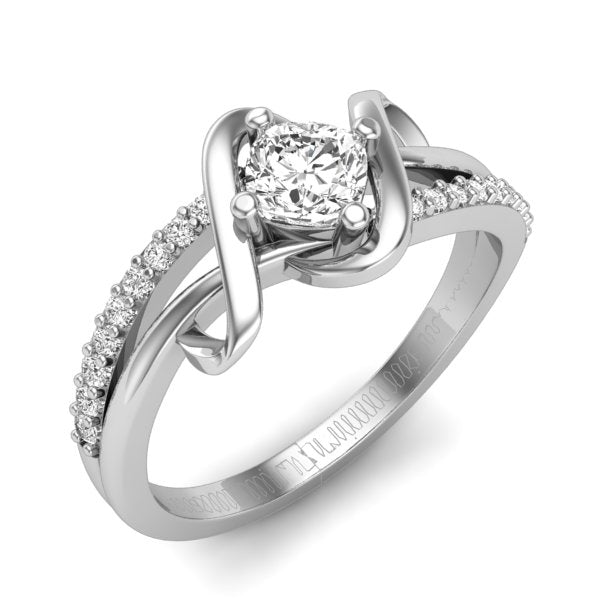 Cushion Cut Split Pave Band Engagement Ring