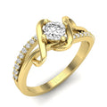 Cushion Cut Split Pave Band Engagement Ring