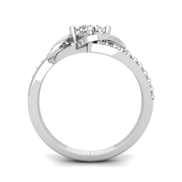 Cushion Cut Split Pave Band Engagement Ring