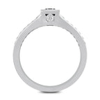 Princess Cut Solitaire Channel Set Pave Diamond Ring