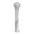 Princess Cut Solitaire Channel Set Pave Diamond Ring