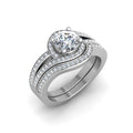 Vintage Round Brilliant Split Pave Diamond Engagement Ring