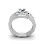 Vintage Round Brilliant Split Pave Diamond Engagement Ring