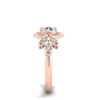 Vintage Floral Design Halo Round Diamond Ring