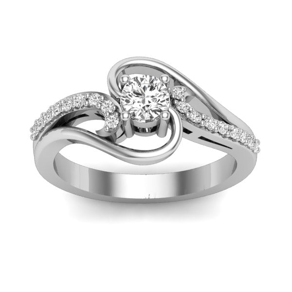 Round Diamond Pave Bypass Ring