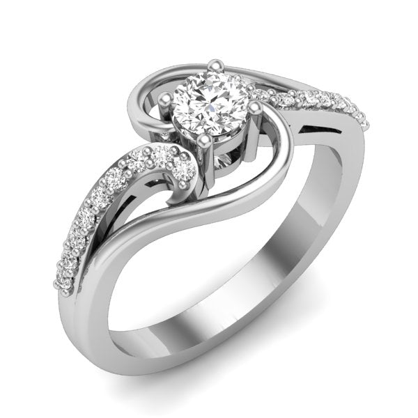 Round Diamond Pave Bypass Ring