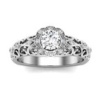 Vintage Round Halo Diamond Engagement Ring