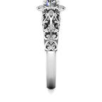 Vintage Round Halo Diamond Engagement Ring