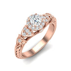 Unique Vintage Halo Diamond Ring for Women