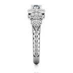 Unique Vintage Halo Diamond Ring for Women