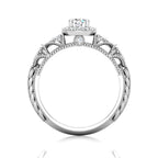 Unique Vintage Halo Diamond Ring for Women