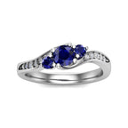 Gemstone Trio Diamond Pave Band Ring