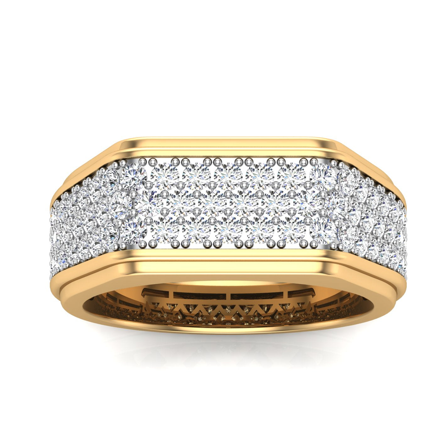Men's Diamond Wedding Studded Band Ring