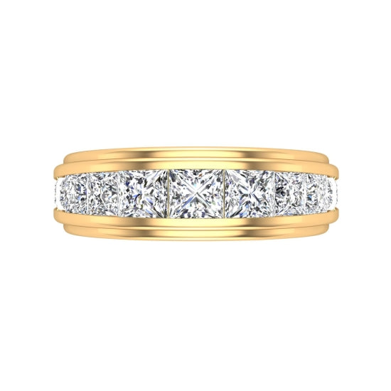 Channel Set Princess Diamond/Gemstone Band for Men