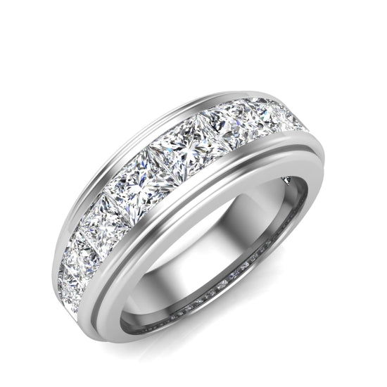 Channel Set Princess Diamond/Gemstone Band for Men