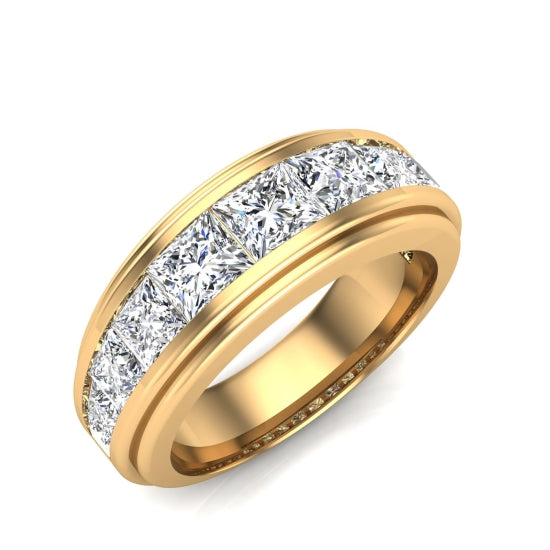 Channel Set Princess Diamond/Gemstone Band for Men