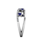 Vintage Natural Gemstone and Round Diamond Wedding Band