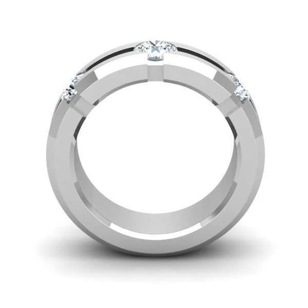 Round Diamond Men's Band