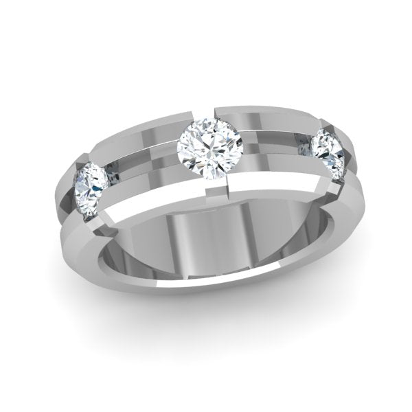 Round Diamond Men's Band