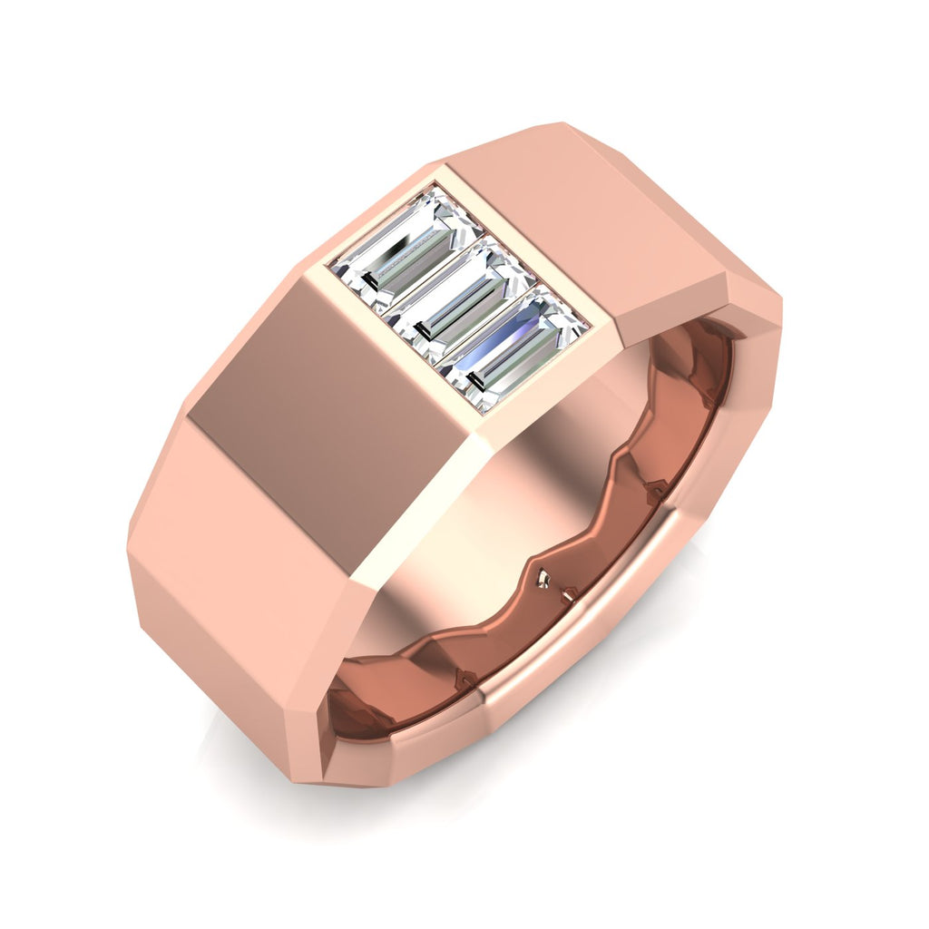 Men's Emerald Cut Diamond Wedding Ring