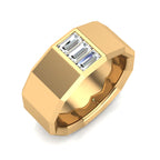 Men's Emerald Cut Diamond Wedding Ring