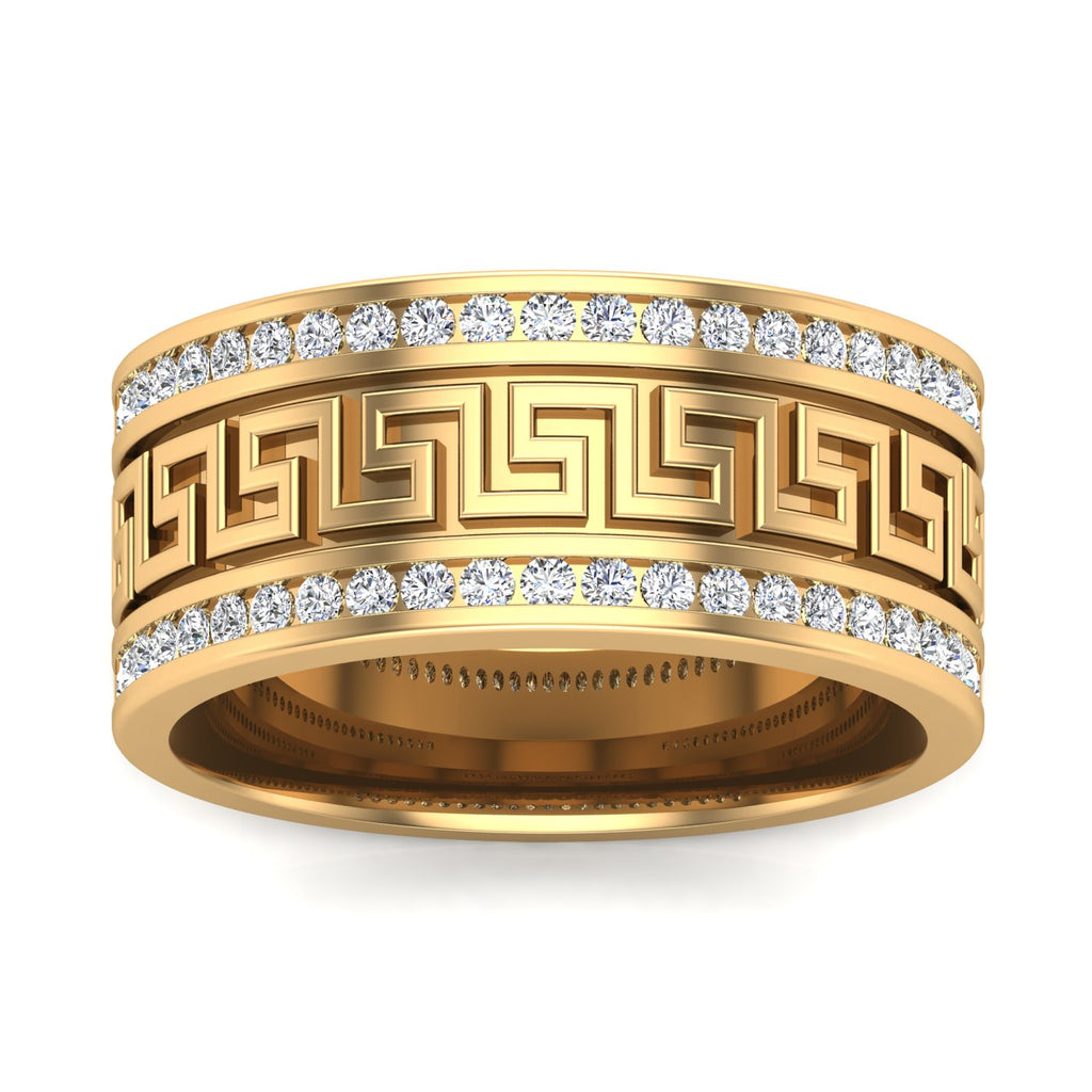 Vintage Style Men's Round Diamond Pave Band Ring