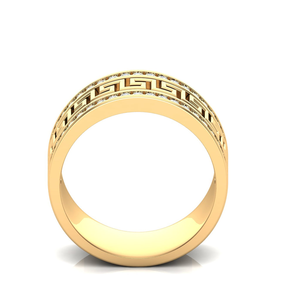 Vintage Style Men's Round Diamond Pave Band Ring