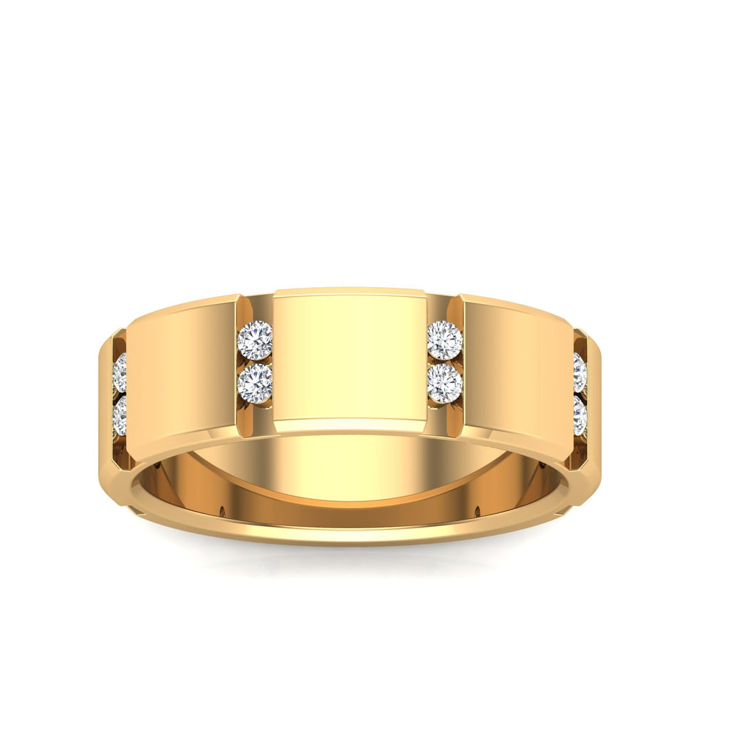 Men's Round Diamond Floating Band Ring
