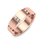 Men's Round Diamond Floating Band Ring
