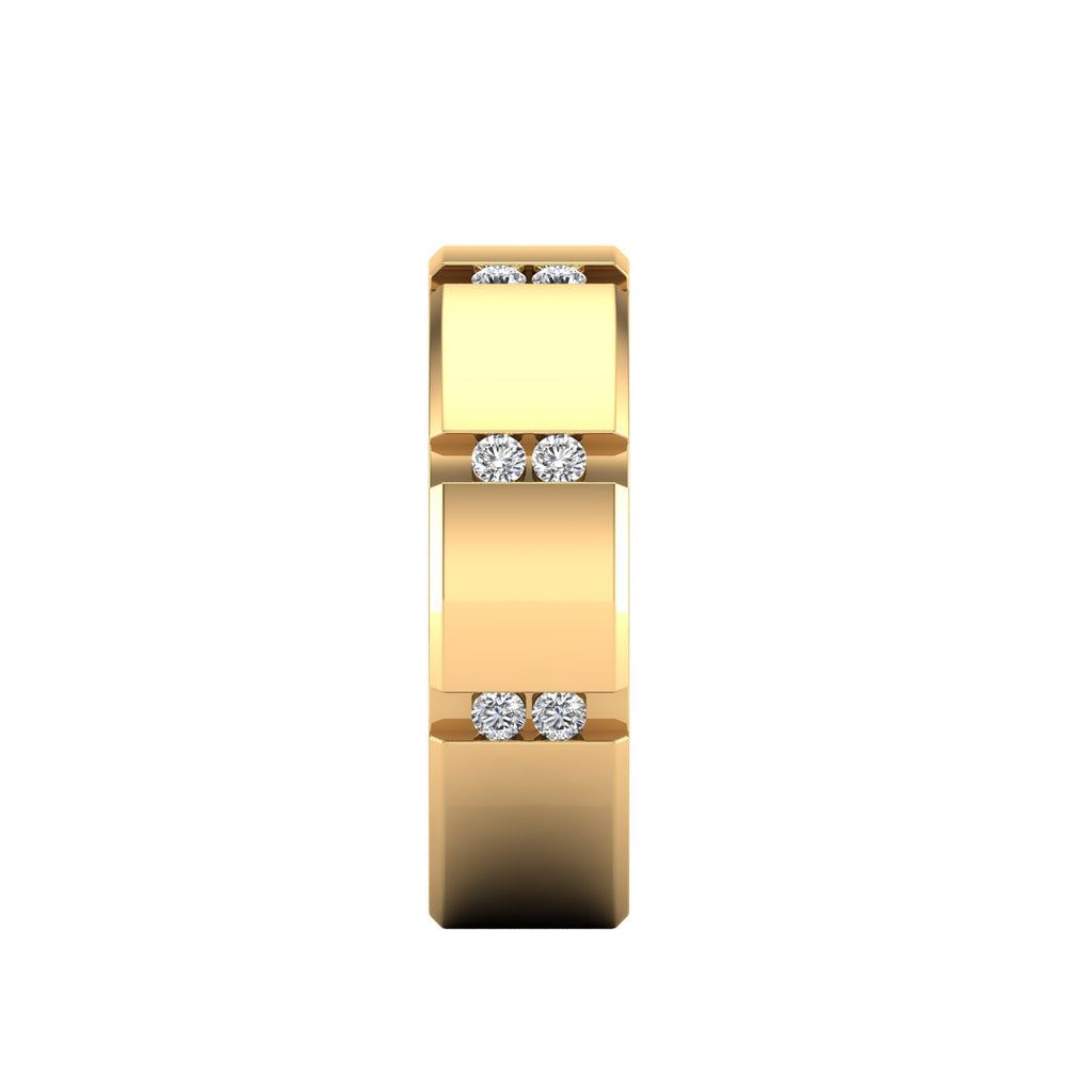 Men's Round Diamond Floating Band Ring