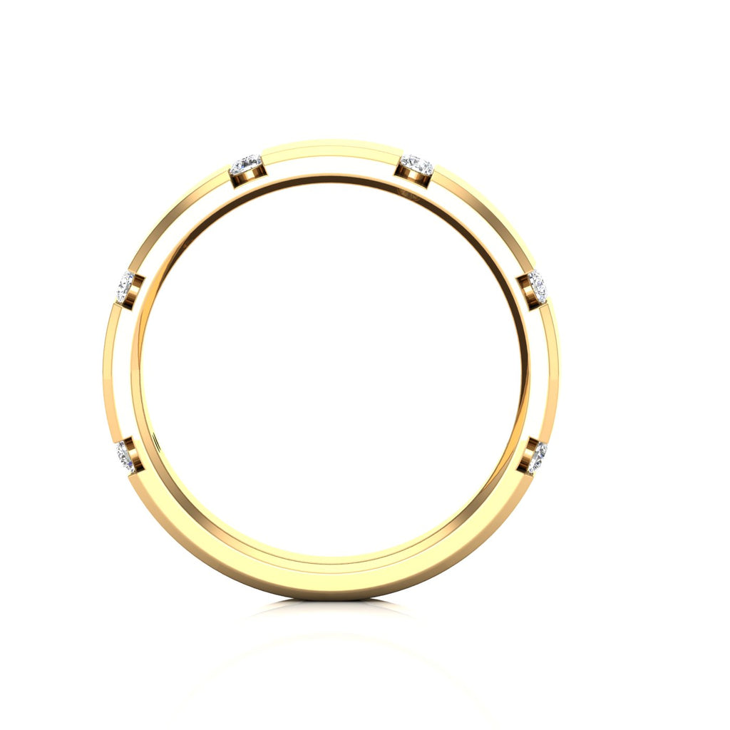 Men's Round Diamond Floating Band Ring