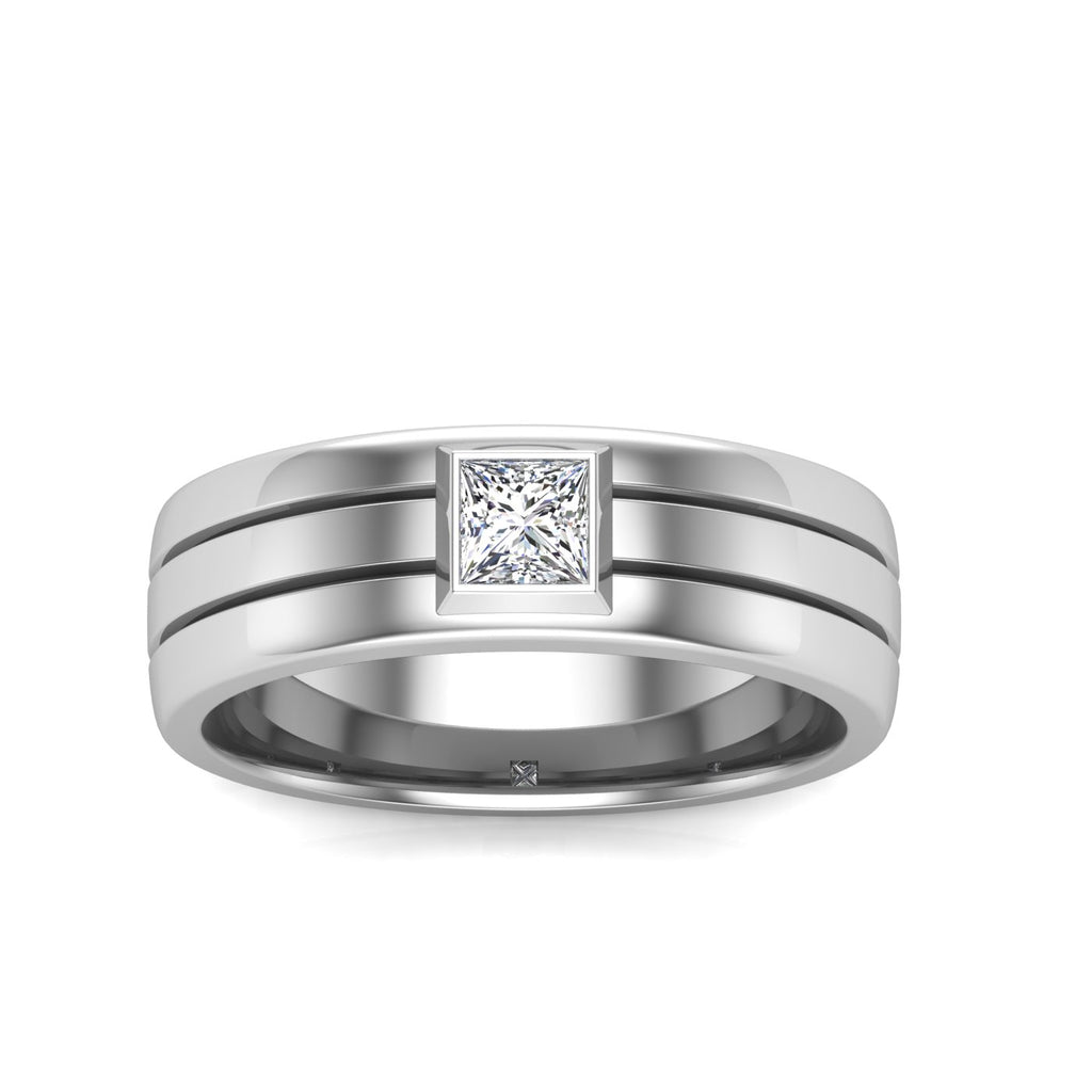 Princess Cut Men's Engagement Ring
